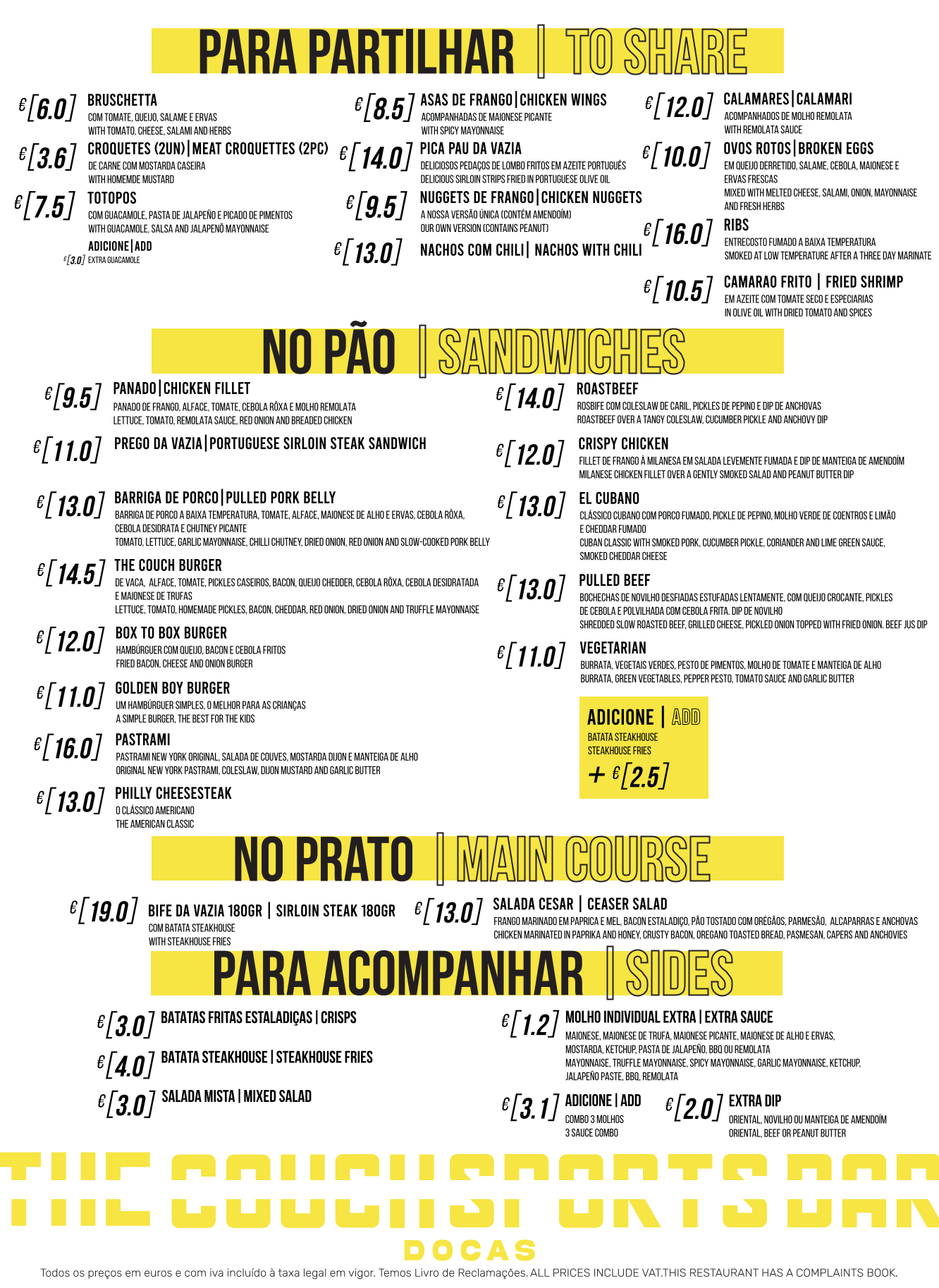 Menu Comida — Docas